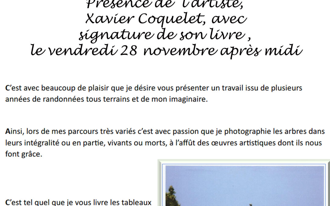 Exposition photos de Xavier Coquelet du 13 novembre au 10 décembre