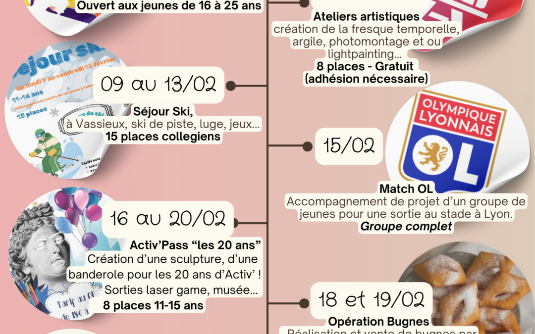 Animations ados et sorties à la journée des vacances de février