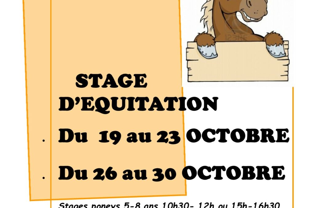Stage équitation des vacances d&rsquo;octobre 2026