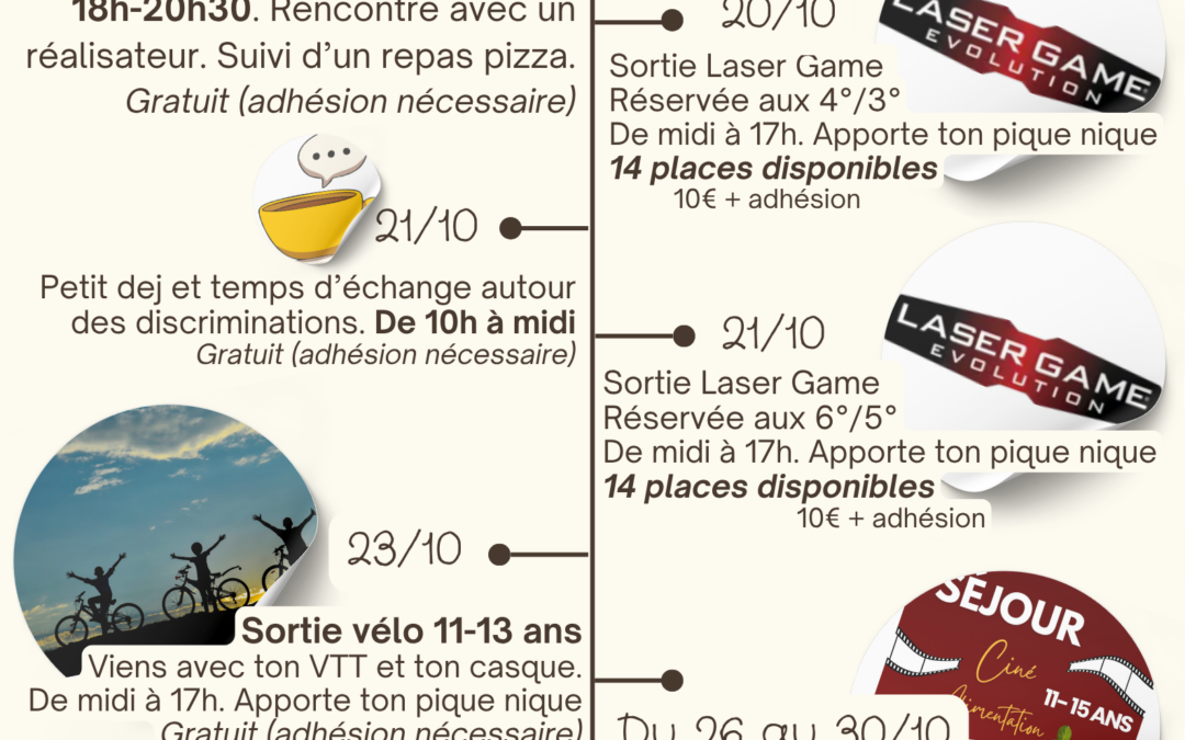 Animations des vacances d&rsquo;octobre